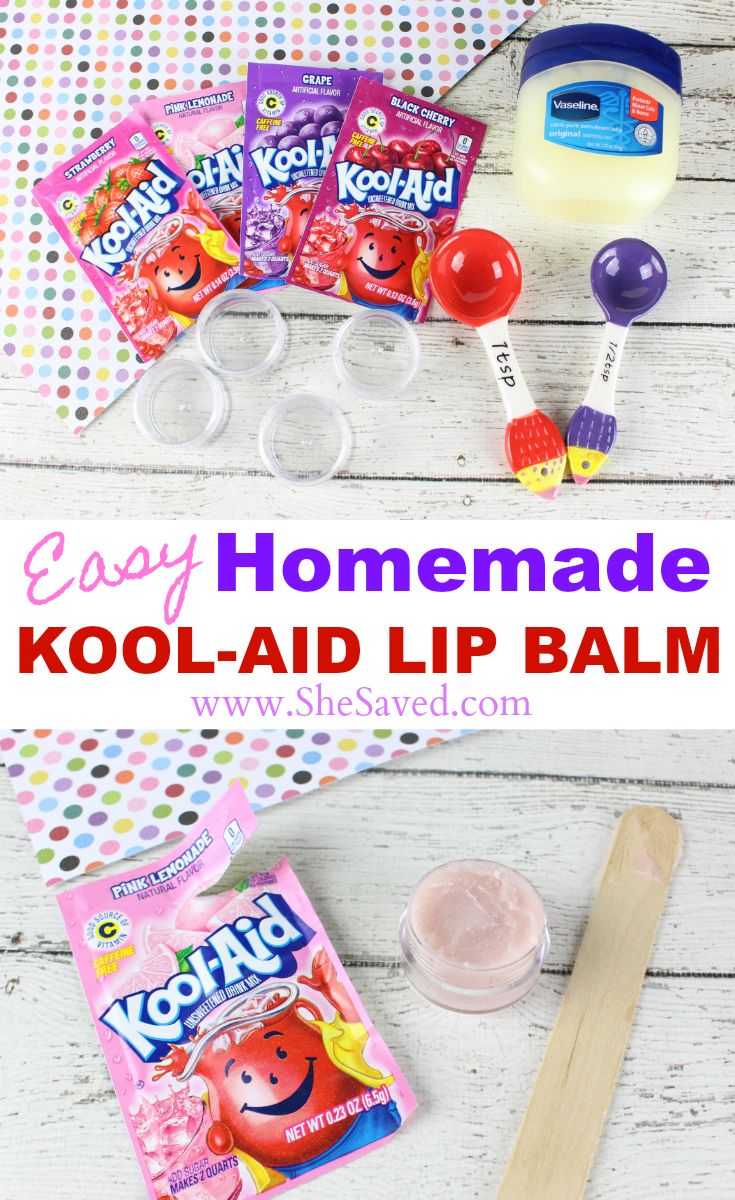 easy homemade kool aid lip balm recipe for kids to use in the classroom