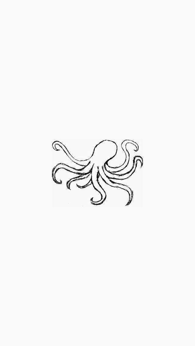 an octopus drawn in black ink on white paper