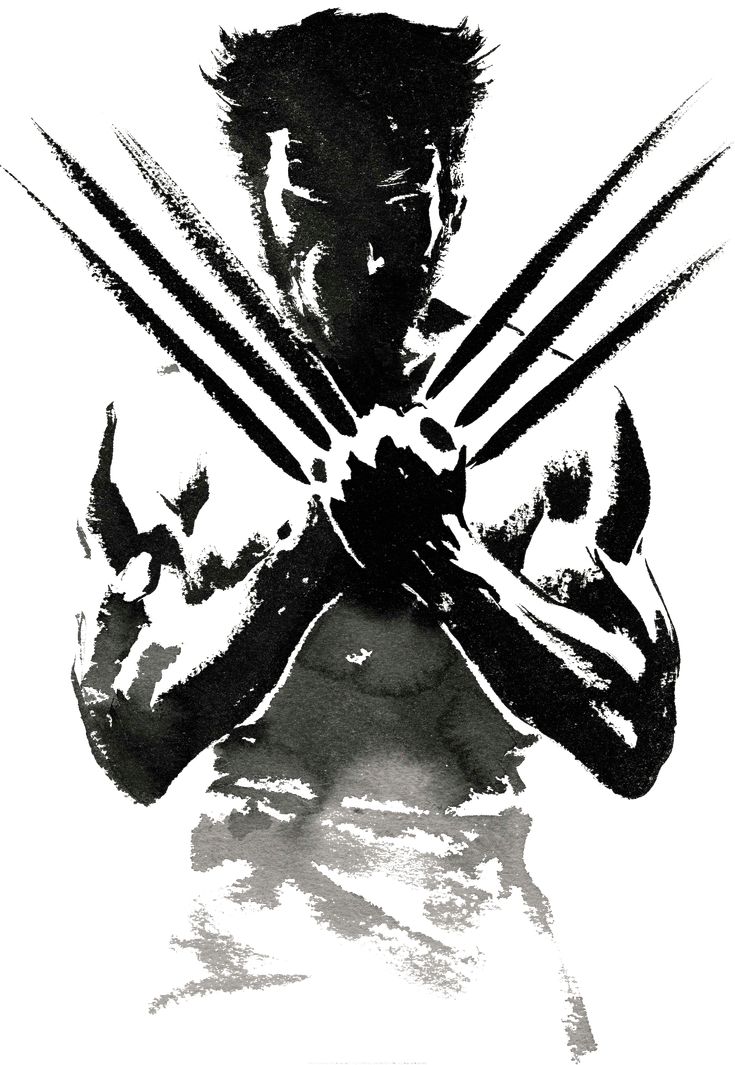 the wolverine poster has been drawn in black and white