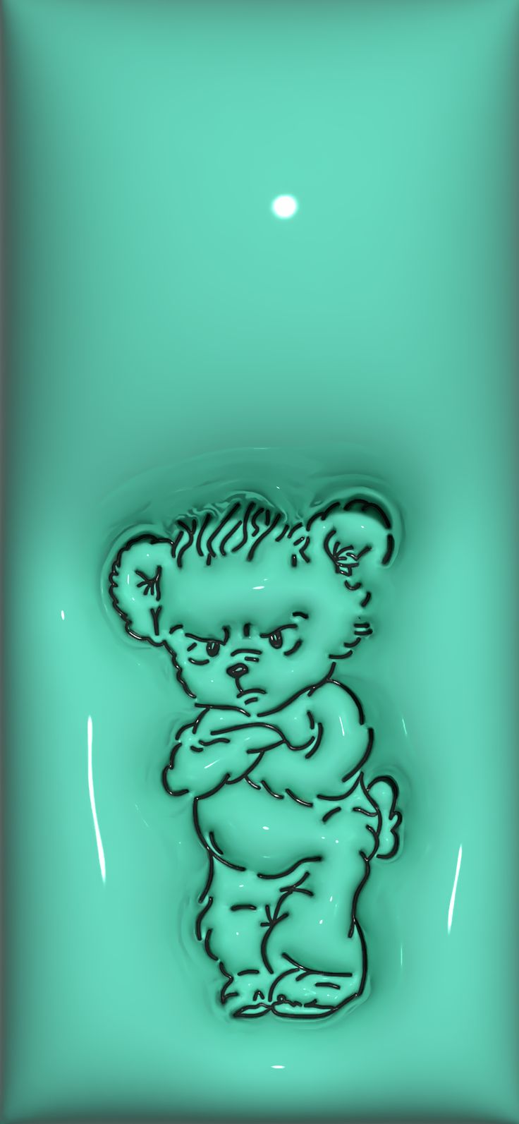 an image of a teddy bear on a green background with black outline in the middle