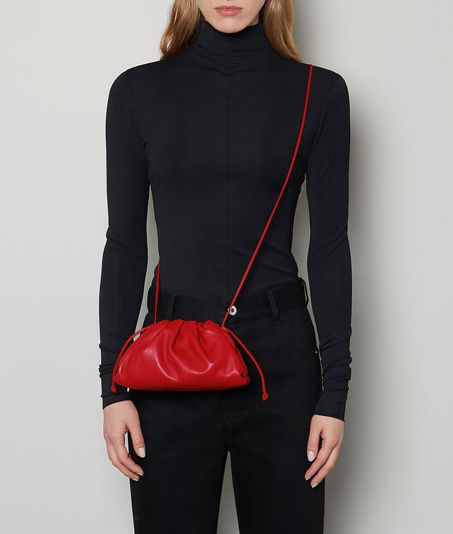 Bottega Veneta® - THE MINI POUCH Red Bottega Veneta Bag Outfit, Bottega Mini Pouch, Bottega Veneta Bag Outfit, Bottega Pouch, Bottega Veneta The Pouch, Bottega Veneta Pouch, Veneta Bottega, Bottega Veneta Bag, Ring Bands