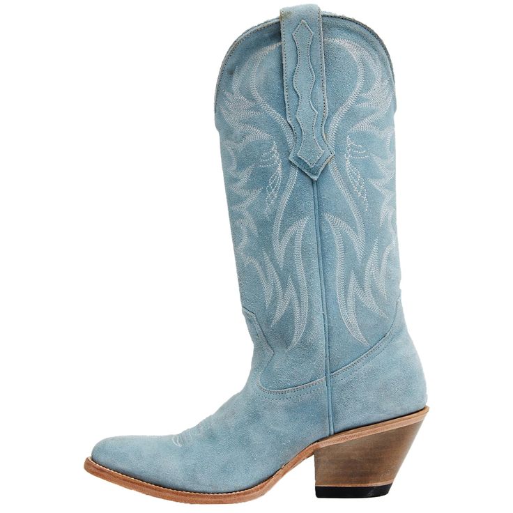 PRICES MAY VARY. Design: These western cowboy boots are designed with classic embroidered, pull-on style, and pointed toe, showcasing a classic but elegant western style. Material: These women's cowgirl boots are made with high-quality suded, and comfortable synthetic lining, which offers a soft next-to-skin feel to give feet comfortable. Comfort: Soft synthetic lining wicks away moisture, offers a comfortable next-to-skin feel, and provides cushioning to give feet comfort.Flexible wooden outsol Thrift Outfit, Blue Cowboy Boots, Boot Pulls, Neon Nights, Cowgirl Party, Shoe Fits, Cow Boy, Leather Pulls, Calf Boots