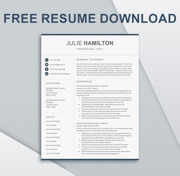 a professional resume template for word and pages, with an image of a person in the background