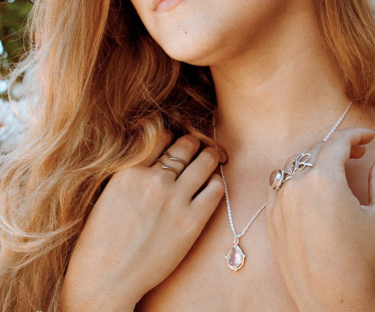 Teardrop Rose Quartz Necklace Love And Compassion, Moonstone Ring Sterling Silver, Symbol Of Love, Rose Quartz Necklace, Delicate Beauty, Rose Quartz Gemstone, Quartz Necklace, Unconditional Love, Sterling Silver Necklace