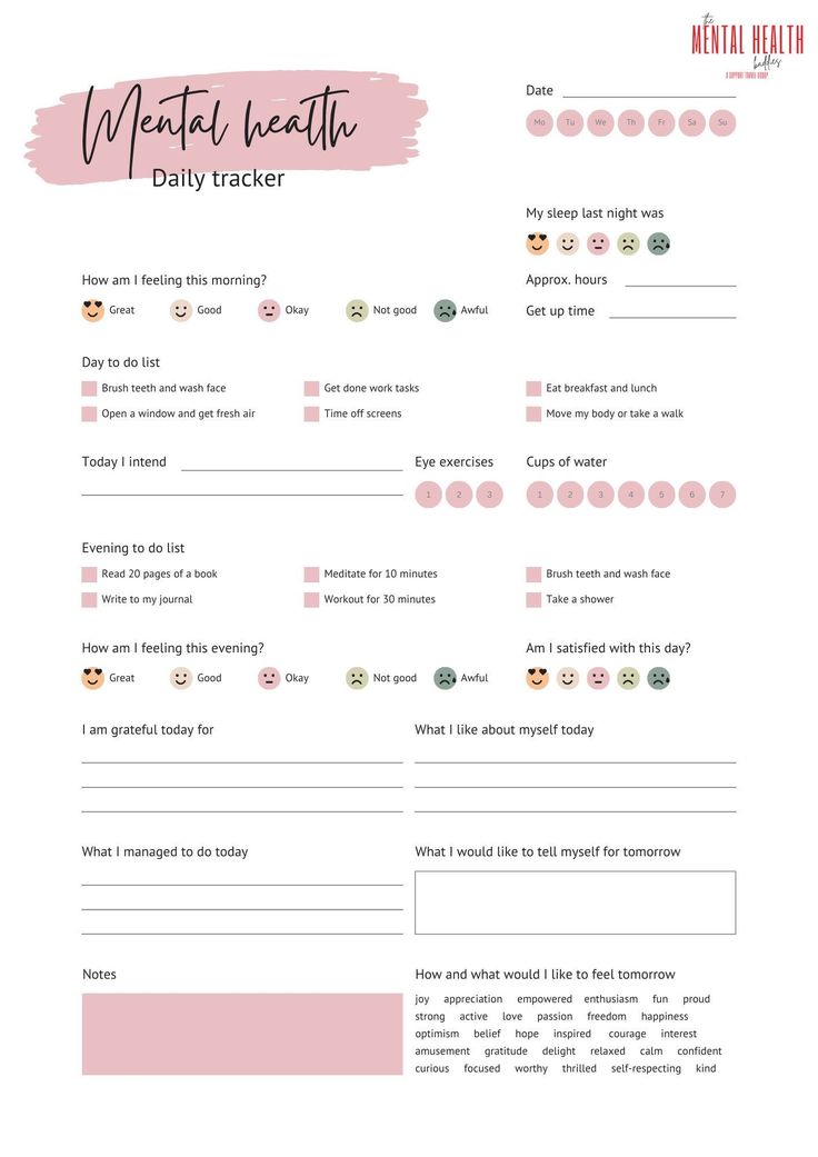 a pink and white checklist with text that reads, what's health? daily tracker