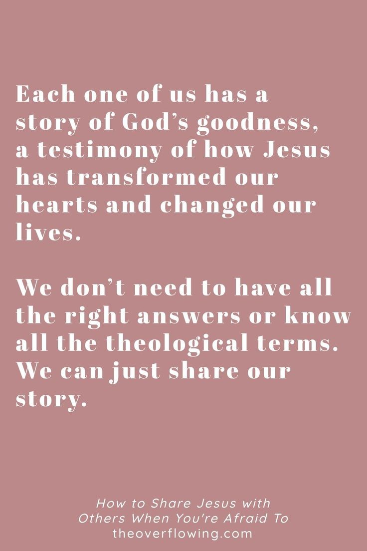 a pink background with the words, each one of us has a story of god's goodness