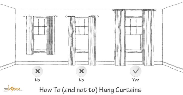 three different types of curtains are shown in the diagram, and there is no window