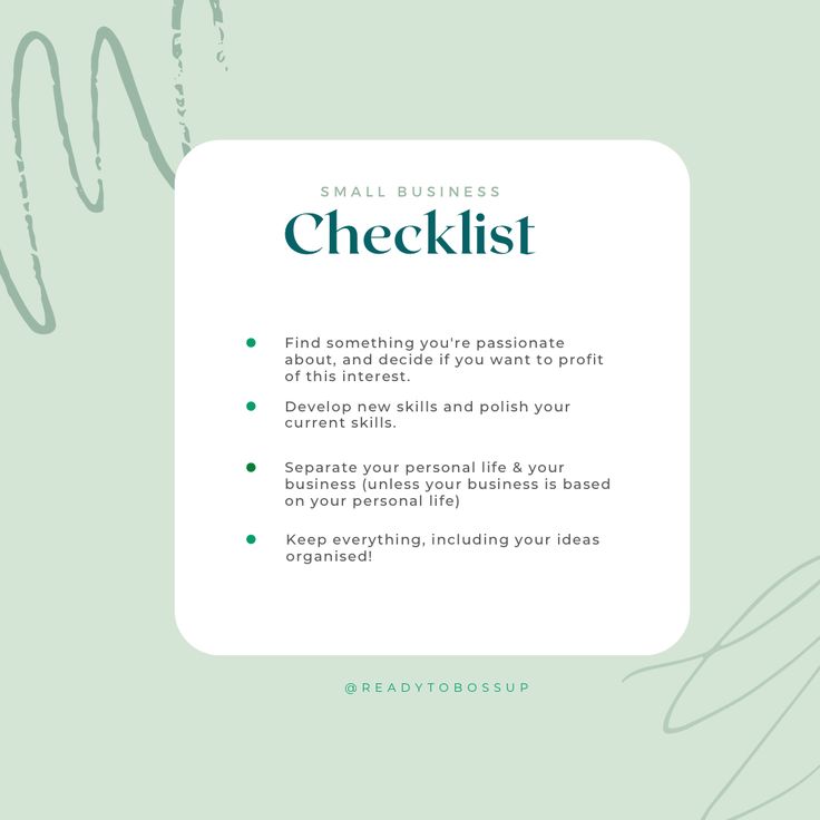 the checklist for small business