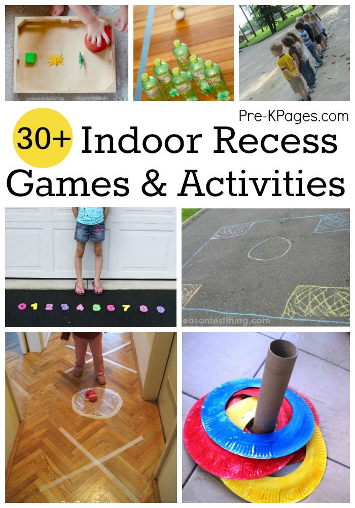 Indoor Recess Ideas for Preschool and kindergarten. Get kids moving and having fun indoors when it's too cold or rainy to go outside! Activities For Pre K, Games For Preschoolers Indoor, Indoor Recess Games, Preschool Gym, Recess Games, Gym Games For Kids, Indoor Recess, Gym Games, Indoor Games For Kids