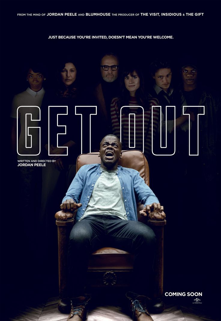 a man sitting in a chair next to a group of people on the cover of a movie poster