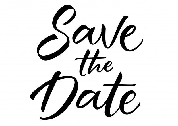 save the date lettering with black ink