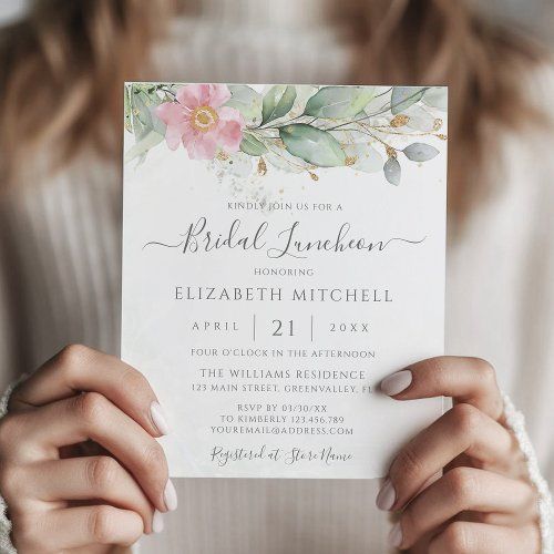 $1.38 | Budget Eucalyptus Greenery Bridal Luncheon Invite - eucalyptus leaves bridal shower invites, budget watercolor greenery bridesmaid, foliage leaf calligraphy script wedding, elegant summer botanical themed wreath, rustic country french green gold, modern blush pink floral leaves, boho nature airy summer flower, light sage green garden luncheon, spring vintage chic bohemian forest, neutral flowers succulent invitation Succulent Invitation, Leaf Calligraphy, Neutral Flowers, Succulent Theme, Bridal Shower Invites, Boho Nature, French Green, Bridal Luncheon, Watercolor Greenery