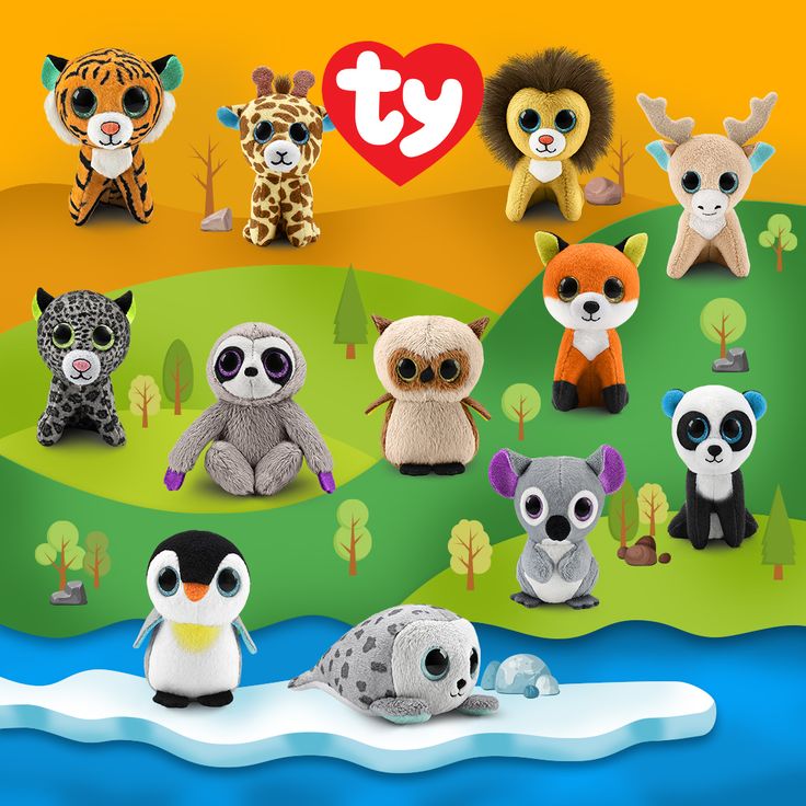 the stuffed animals are all different sizes and colors on the map with an i love you sign above them