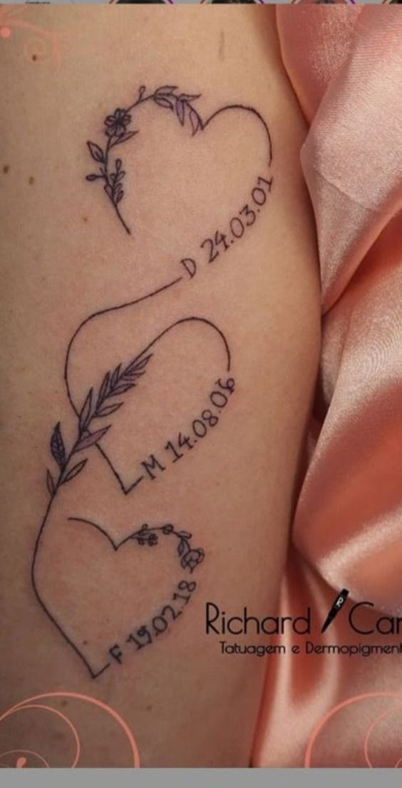 a couple of tattoos that are on the back of a woman's arm