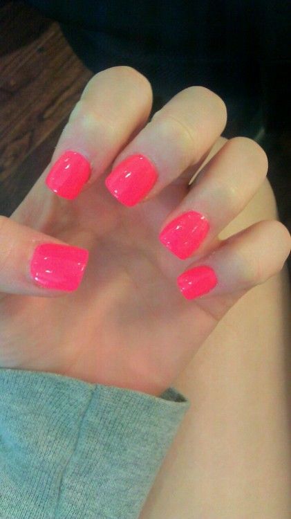 Summer Nails Square Pink, Shocking Pink Nails, Simple Summer Nails Square, Nails Square Pink, Summer Nails Square, Barbie Pink Color, Nails Barbie, Pink French Tips, Nails Opi