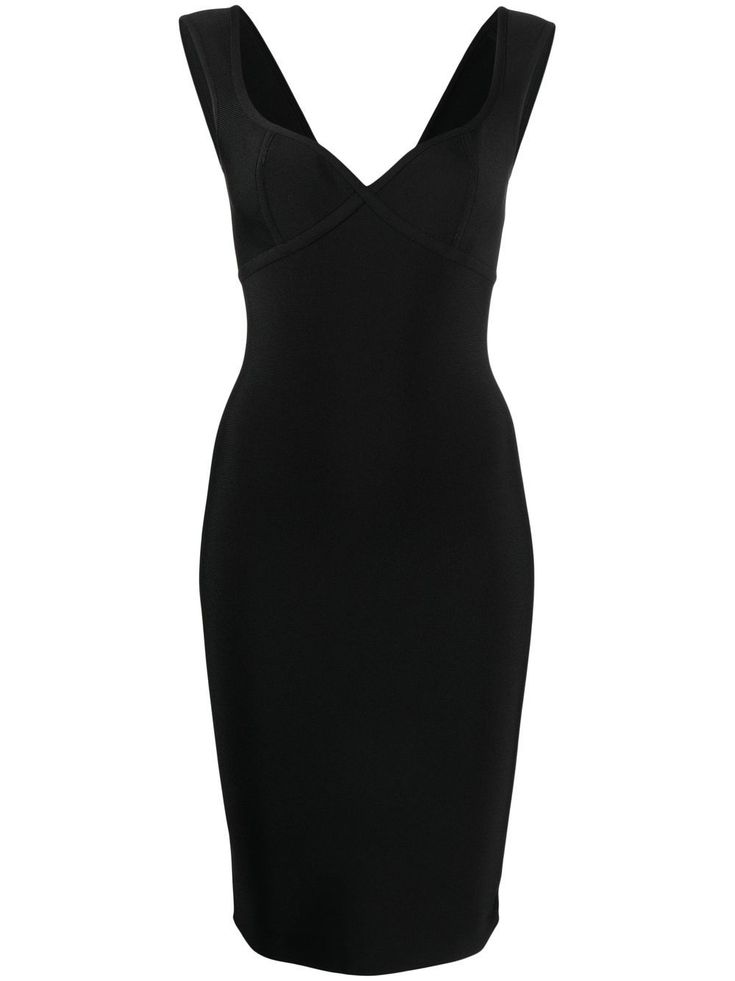 black stretch-design sweetheart neck concealed rear zip fastening sleeveless mid-length Bodycon Midi Dress With Sweetheart Neckline For Cocktail, Sweetheart Neckline Bodycon Midi Dress For Cocktail, Elegant Sleeveless Elastane Bandage Dress, Elegant Black Bandage Dress, Elegant Black Sleeveless Elastane Dress, Evening Dress With Sweetheart Neckline In Elastane, Black Dresses With Sweetheart Neckline In Elastane, Black Midi Dress With Fitted Bodice And Straight Neckline, Elegant Sleeveless Elastane Midi Dress