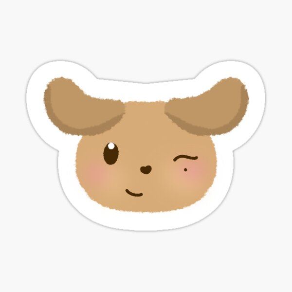 a sticker with an animal's head and ears on the back of it