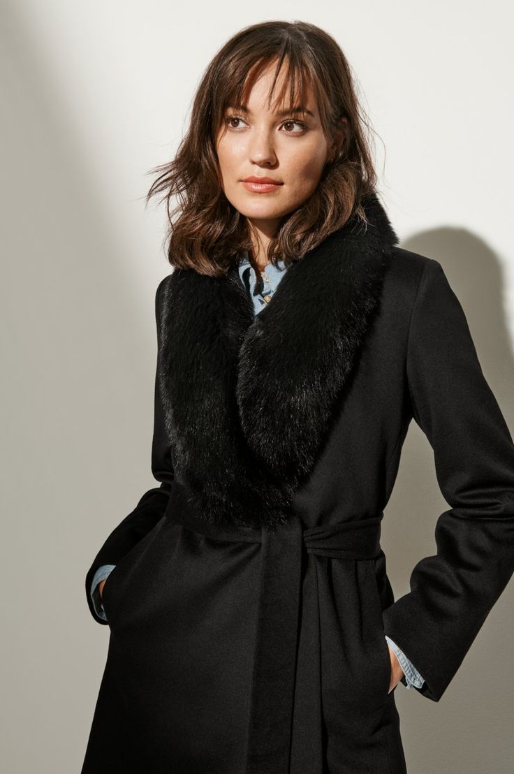 Gillian Loro Piana Wool Coat with Fur Trim | Overland Coat With Fur Trim, Dressy Attire, Wool Wrap Coat, Coat With Fur, Wool Wrap, Wrap Coat, Feminine Design, Loro Piana, Understated Elegance