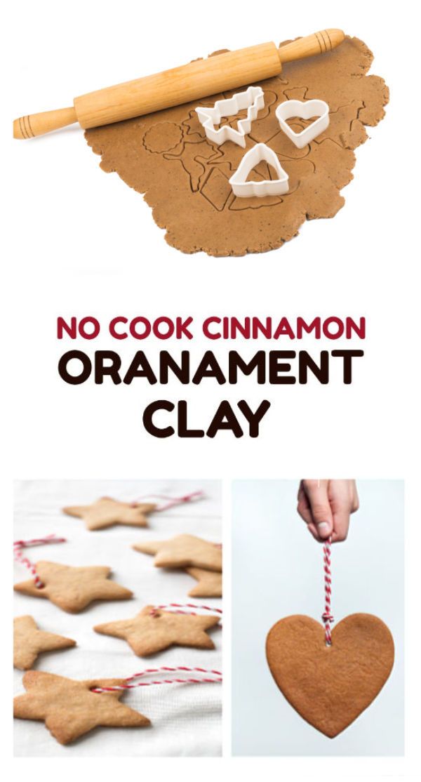 the cover of no cook cinnamon ornament clay, with pictures of ginger cookies