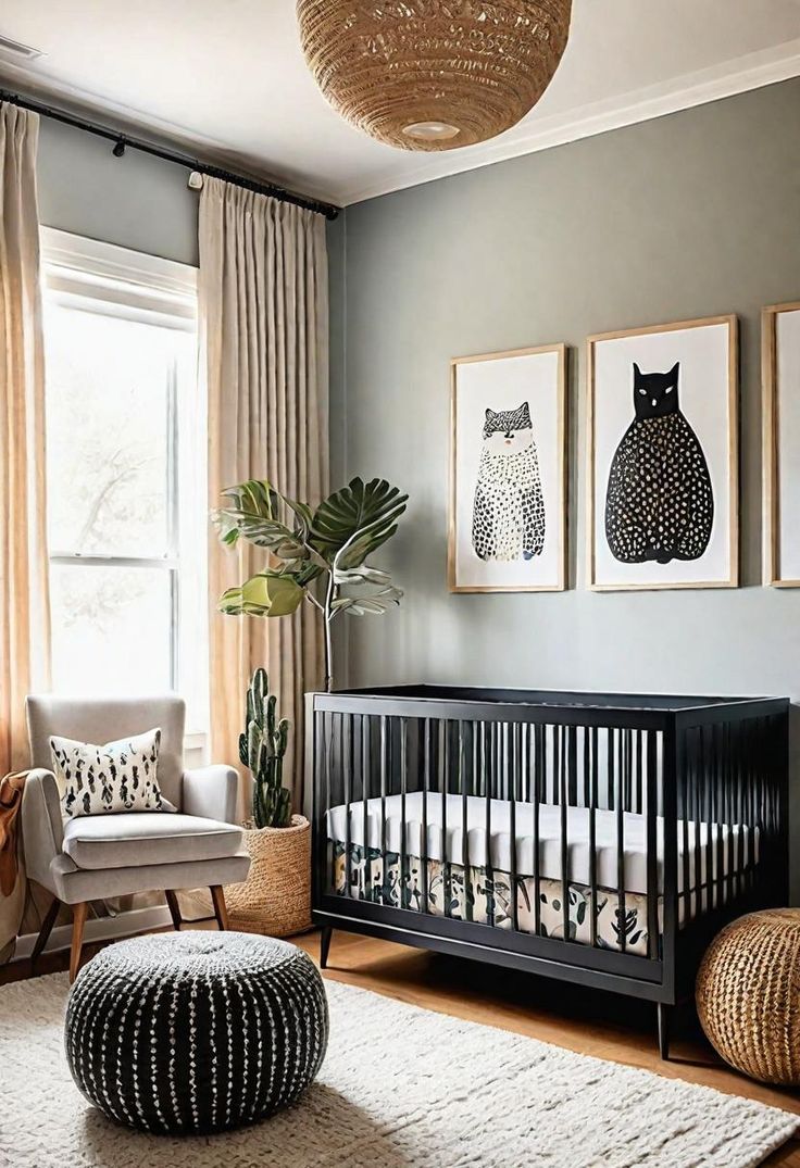 29 Serene Gender-Neutral Nursery Designs: Stylish & Inclusive Spaces for Every Baby Modern Baby Boy Nursery, Modern Gender Neutral Nursery, Organization Nursery, Gender Neutral Nursery Design, Nursery Design Neutral, Nursery Guest Room, Cozy Baby Room, Nursery Designs, Baby Boy Bedroom