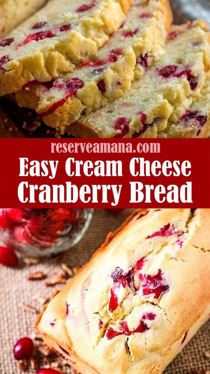 easy cream cheese cranberry bread recipe with fresh cranberries