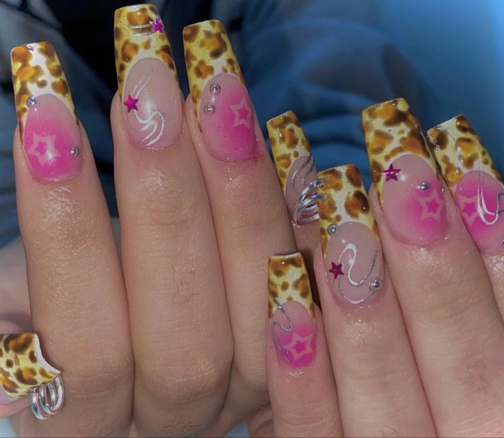 Time Animation, Animation Videos, Punk Nails, Polygel Nails, Really Cute Nails, Animal Print Nails, Bling Acrylic Nails, Gem Nails, Kawaii Nails