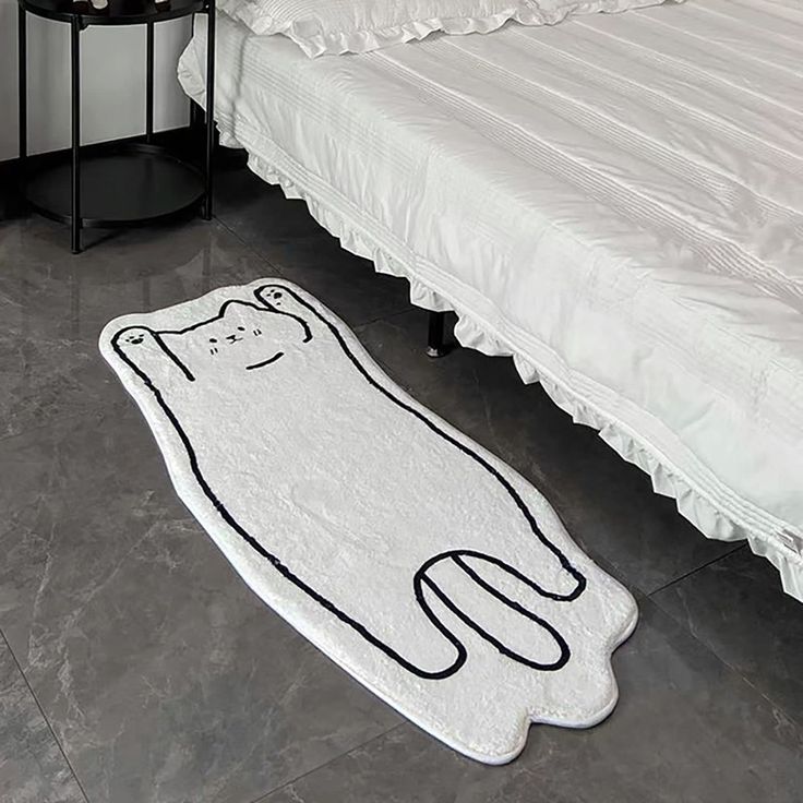 PRICES MAY VARY. 🐱【Design and Size】🐱: The cute cat shape adds warmth to the home. The plush surface provides a comfortable texture and feel to this long rug. Size: 1'3" x 4' (40 x 120 cm) . 🐱【Anti-skid Design】🐱: The bottom is made of PVC polka dots and sponge bottom close together can fit well with the floor, very good for the carpet to decorata the home. 🐱【Perfect for Home Decor】🐱: Gorgeous colors give a room a stylish vibe and the minimalist design of the rug is an easy way to decorate r Black Bath Rug, Halloween Living Room, Cat Rug, Living Room Mats, Animal Rug, Simple Cartoon, Entryway Rug, Cat Pattern, Bedroom Carpet