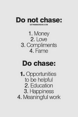 a poster with the words do not chase and four different things to do in front of it