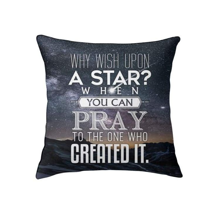 Why wish upon a star Christian pillow Indoor Pillow 16 x Christmas Throw Pillows, Christian Pillows, Dorm Pillows, Star Pillow, Wish Upon A Star, Bible Verse Gifts, Suede Pillows, Pillow Christmas, Scripture Print