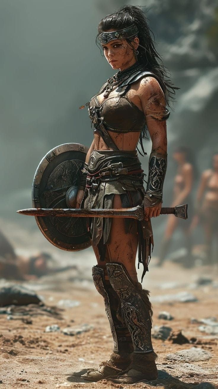 Amazons Women Warriors, Barbarian Woman, Viking Warrior Woman, Warrior Outfit, Amazon Warrior, Hilarious Pictures, Female Armor, Not Funny, Warrior Girl