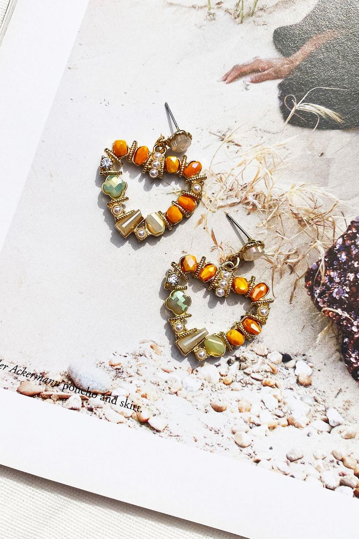 The Moment I Knew Earrings // Orange | Sage and Paige. The Moment I Knew, Jewelry Inspo, Work Fashion, Spice Up, Apricot, Fashion Earrings, Spice Things Up, Contrasting Colors, Statement Earrings