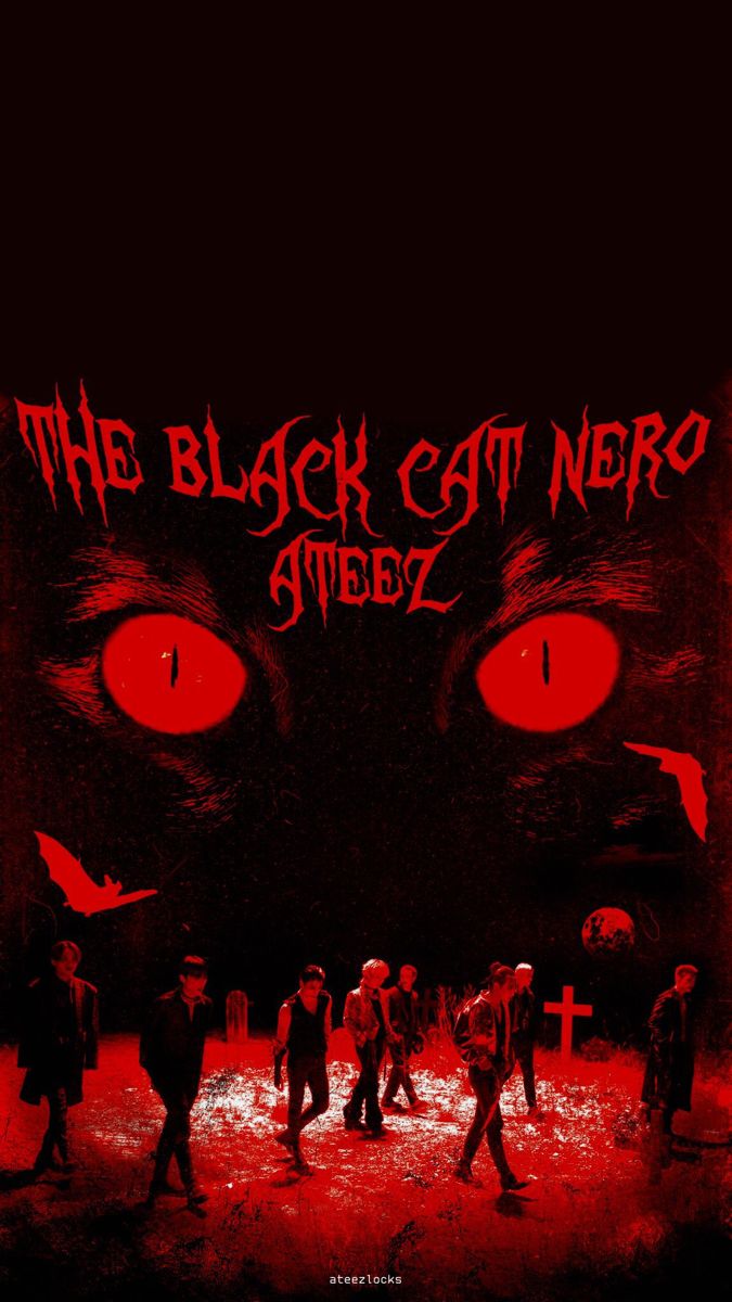 the black cat hero movie poster with red eyes and blood on it's face