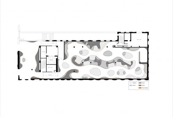 the floor plan for an indoor swimming pool and hot tub, which is designed to be used