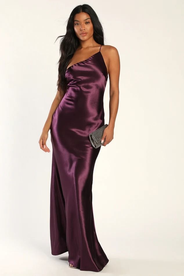 Dresses for Women | Best Women's Dresses Online - Lulus Plum Formal Dress, Purple Dress Formal, Dark Purple Bridesmaid Dresses, Purple Satin Dress, Dark Purple Dresses, Purple Gowns, Purple Dresses, Purple Bridesmaid Dresses, One Shoulder Gown