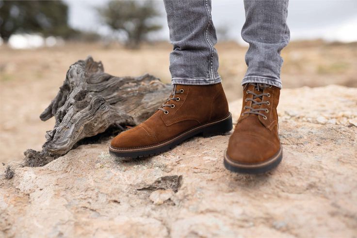 Brown High-top Desert Boots For Outdoor, Outdoor High-top Chukka Boots With Steel Toe, Brown Rugged High-top Chukka Boots, High-top Leather Chukka Boots With Steel Toe, Rugged Brown Work Boots Fade-resistant, The Trooper, Handcrafted Boots, Men's Boots, Tan Suede