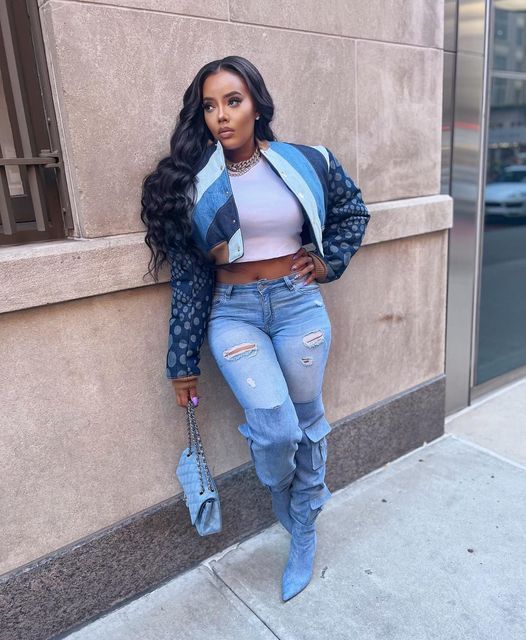 Angela Simmons, Model Outfits, Instagram Model, Beautiful One, Denim Outfit, Fall Looks, Fashion Ideas, Lounge, Ralph Lauren