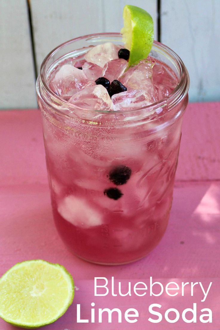 the blueberry lime soda is ready to be served