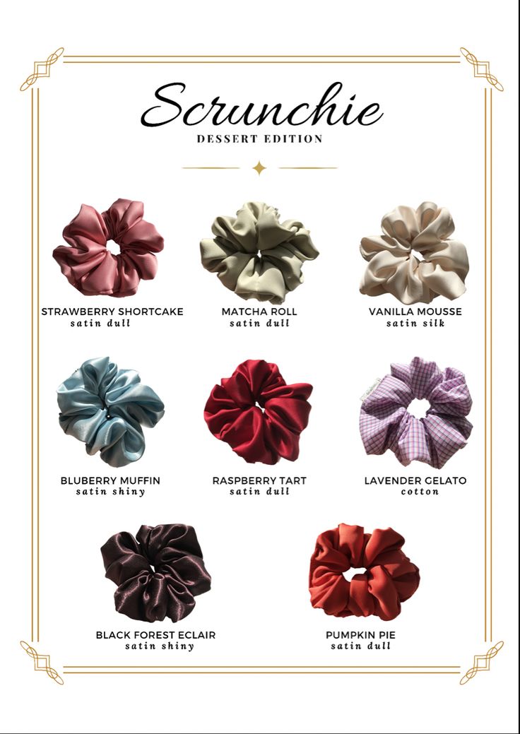 Hair Accessories Business Name Ideas, Scrunchies Business Names Ideas, Satin Products, Scrunchie Business, Sewing Business Logo, Hair Accessories Packaging, Hair Accessories Diy Headband, Free Business Logo, Accessories Packaging