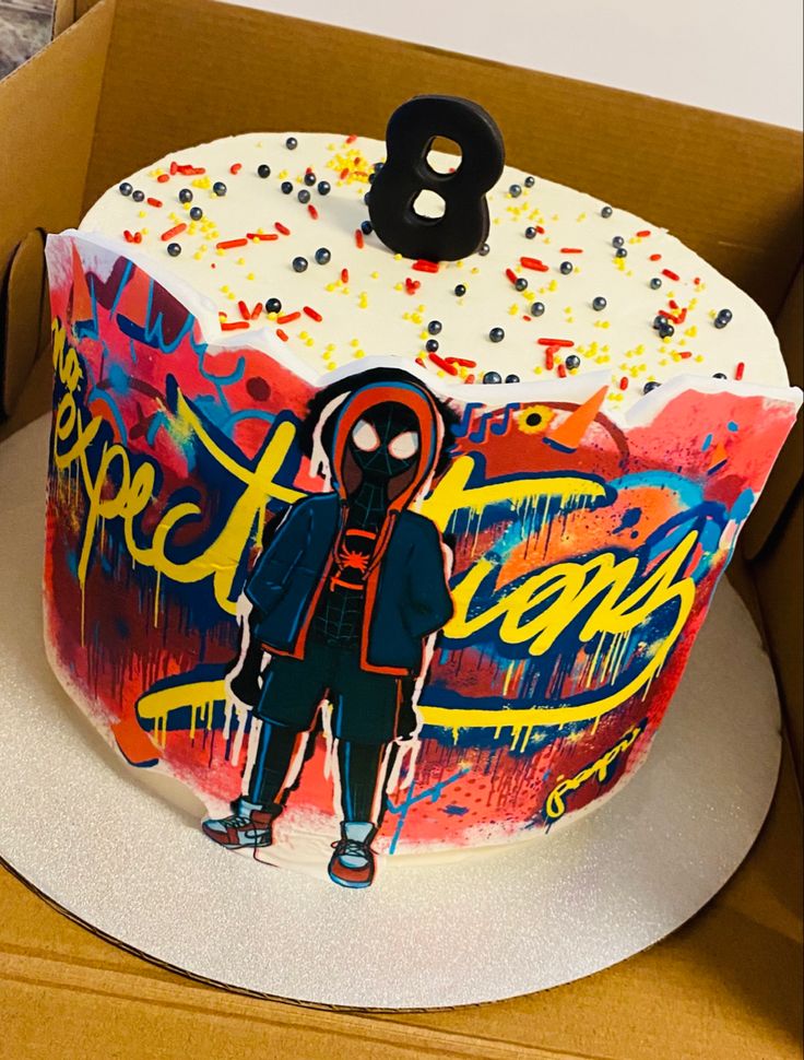 a birthday cake with an image of a person on it