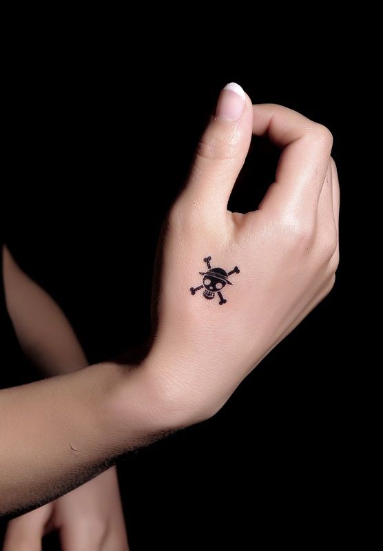 a person's hand with a small tattoo on it