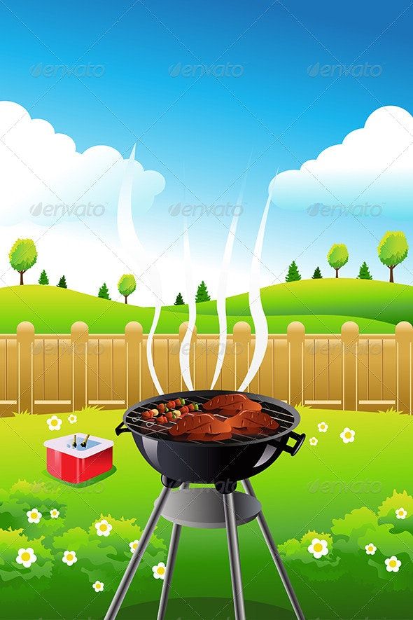 an outdoor bbq grill with hot coals on it - food and drink conceptual