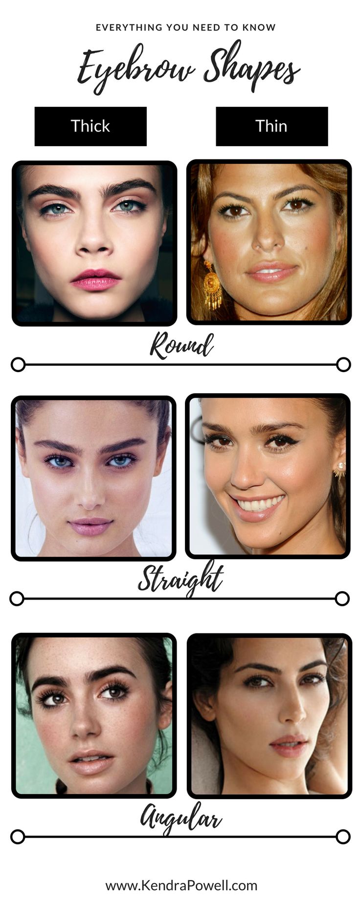 Everything You Need To Know About Eyebrows | Eyebrow Shapes Straight Vs Arched Eyebrows, Straight Eyebrows On Round Face, Best Celebrity Eyebrows, Thick Eyebrow Shapes Natural, Flat Eyebrow Shape, Soft Angled Eyebrows Oval Face, Eyebrow Shapes For Oval Faces, Eyebrow Shapes Chart, Upturned Eyebrows