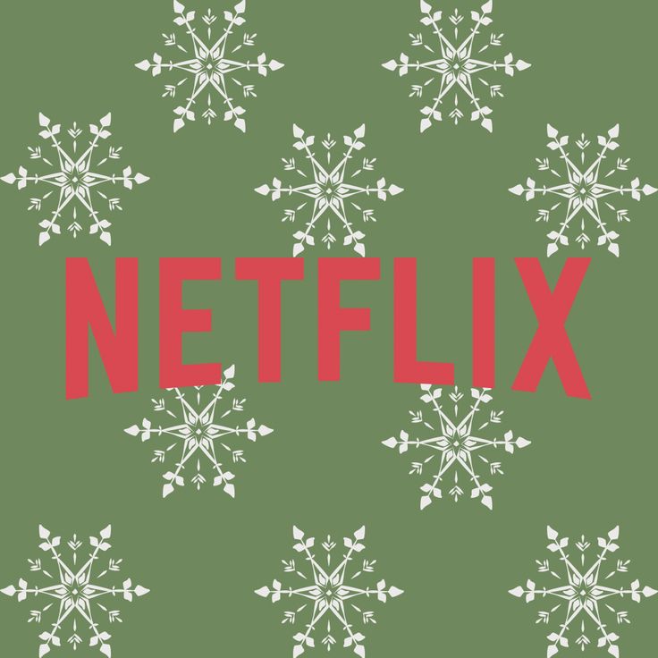 the word netflix surrounded by snowflakes on a green background with red lettering that reads netflix