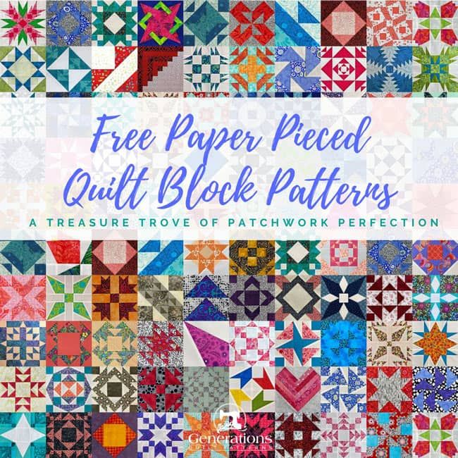 a book cover with the title free paper pieced quilt block patterns, featuring many different designs