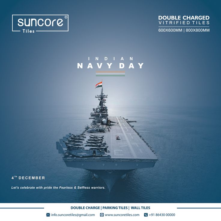 Salutes the whites that keep our oceans blue. Indian Navy Day || 4th December  #IndianNavy #SalutingIndianNavy #NationalNavyDay2019  #SunparkGranito #DoubleChargeVitrifiedTiles #600x600mm #600x1200mm #CeramicFlooring #Tiles Indian Navy Ships, Indian Navy Day, Indian Coast Guard, Air Force Day, Army Images, Navy Day, Recruitment Poster, Indian Navy, Art Photography Portrait