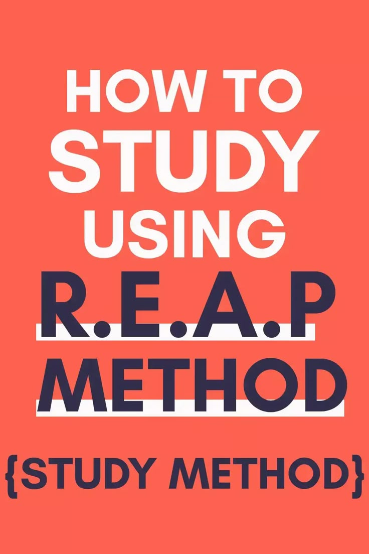 the text reads how to study using reap method, and an image of a red background