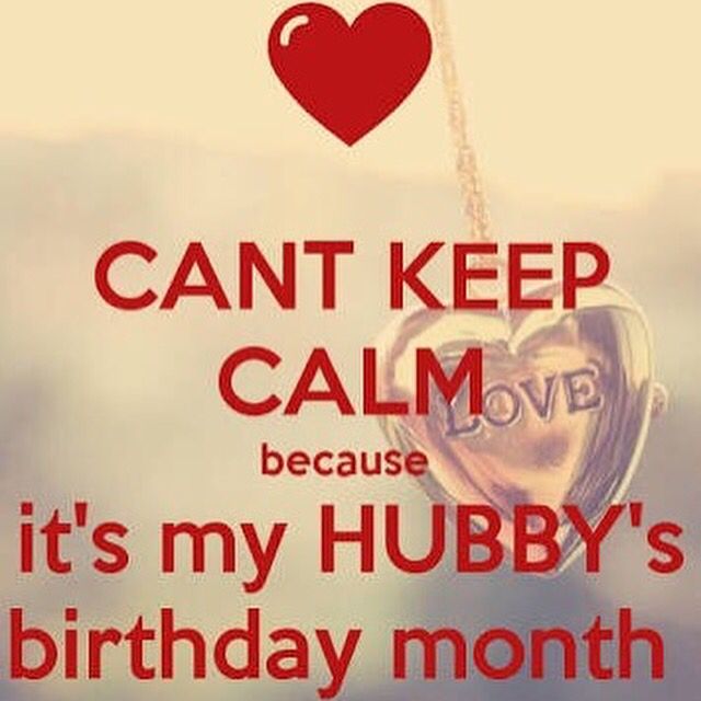 a heart hanging from a chain that says, can't keep calm because it's my hubby's birthday month