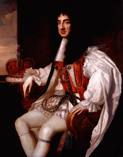 a painting of a man in white and red sitting on a chair with his arm crossed