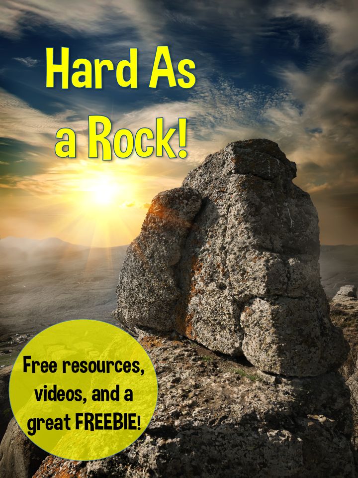 a rock with the words, hard as a rock free resources and a great freebie