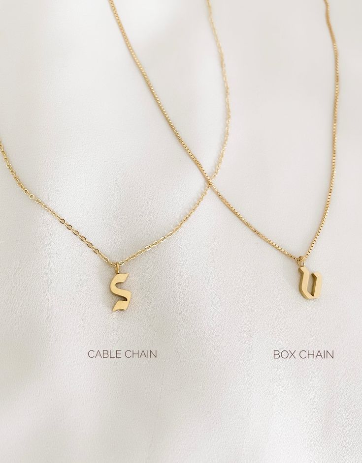 Rock it out with a gothic initial pendant paired with a box chain or cable chain for a can't-miss look. Details: ~ Material: 14K gold filled ~ Measure letter: 5.5mm Initial Pendant, Box Chain, Necklace Sizes, Gold Filled Chain, Cable Chain, Initial Necklace, Chain Styles, Ring Necklace, Gold Filled